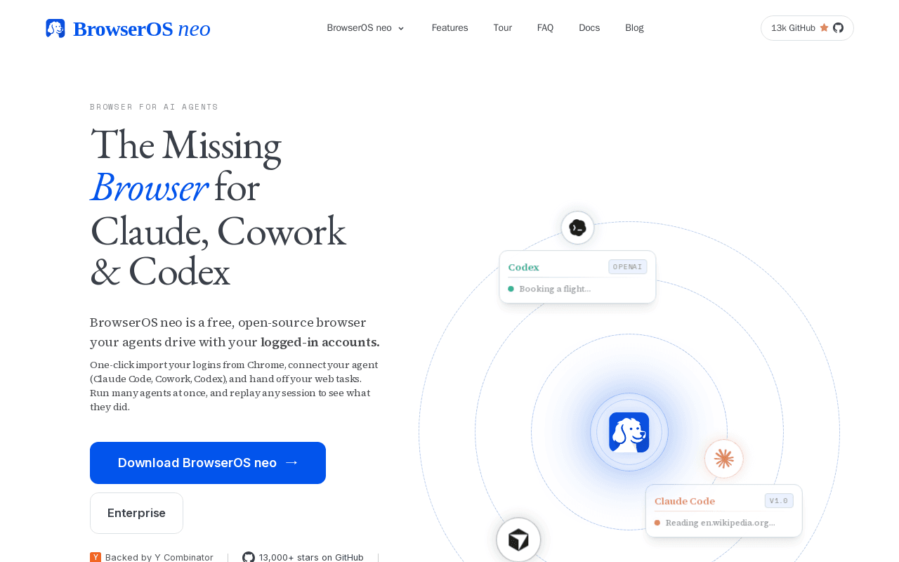 BrowserOS neo screenshot 1