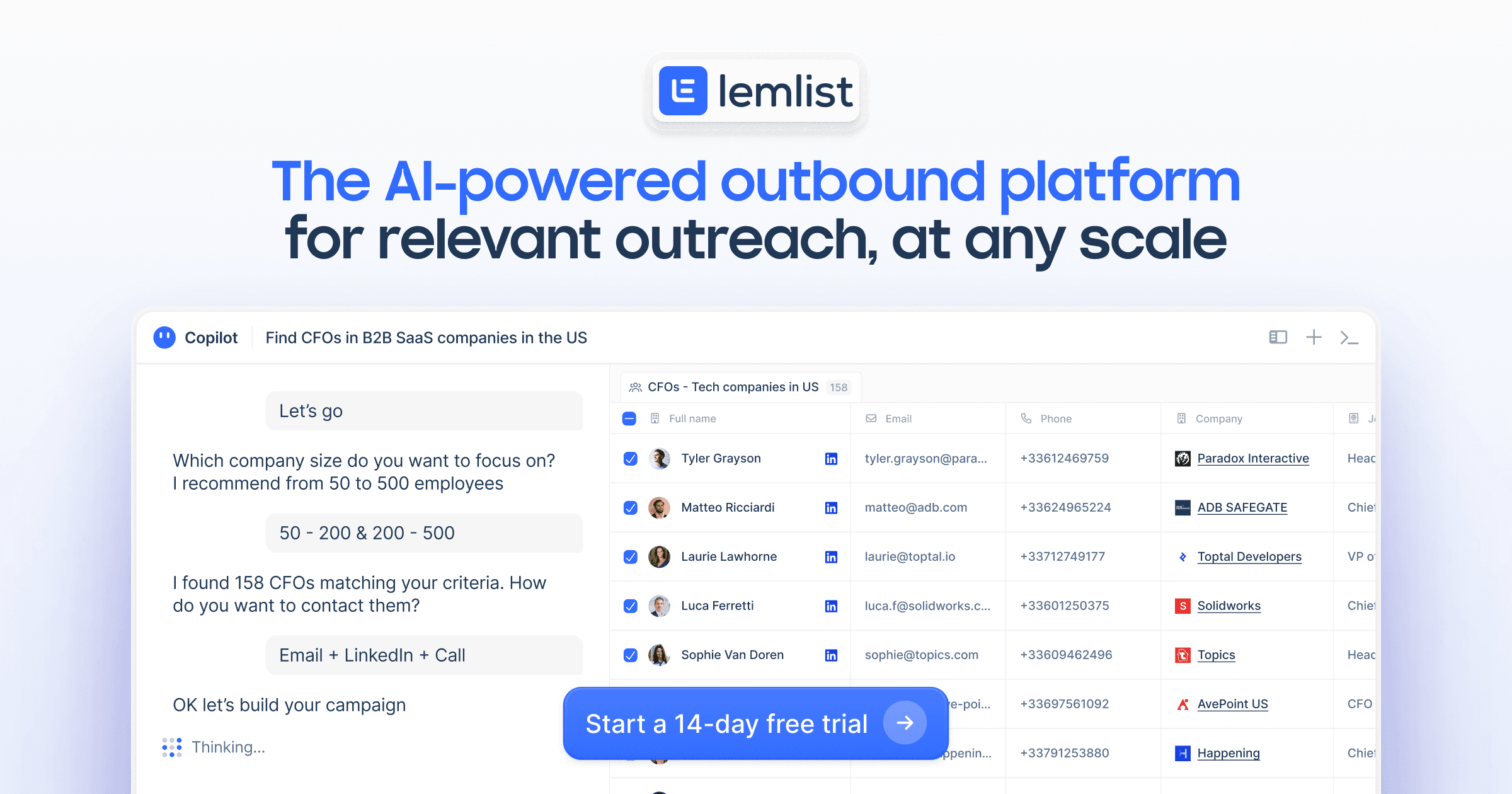 Lemlist screenshot 1