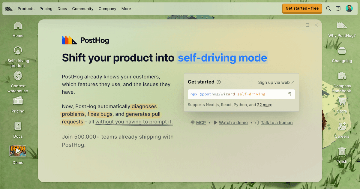 PostHog screenshot 1