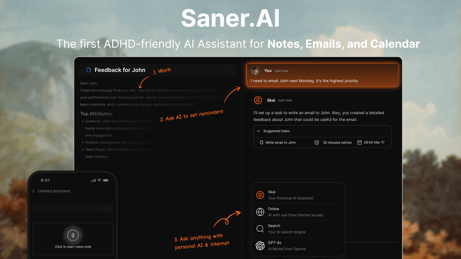 Saner.AI screenshot 1