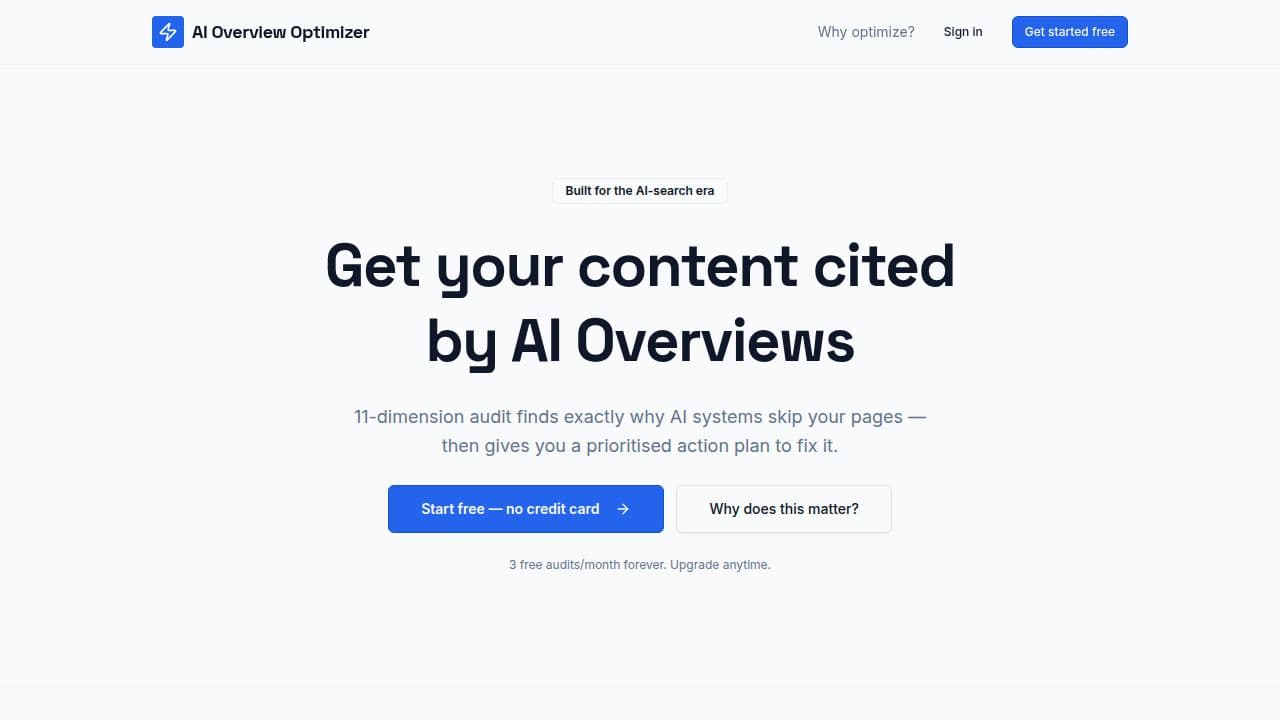AI Overview Optimizer screenshot 1