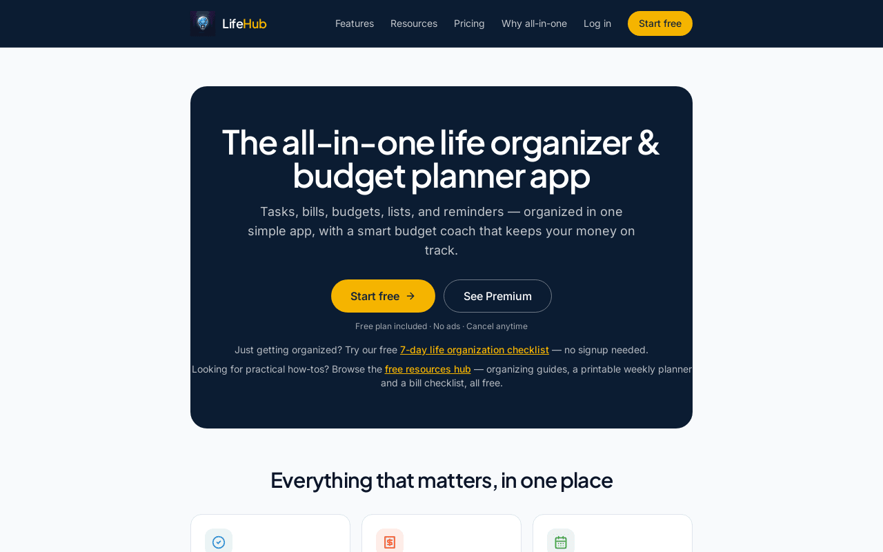 LifeHub screenshot 1